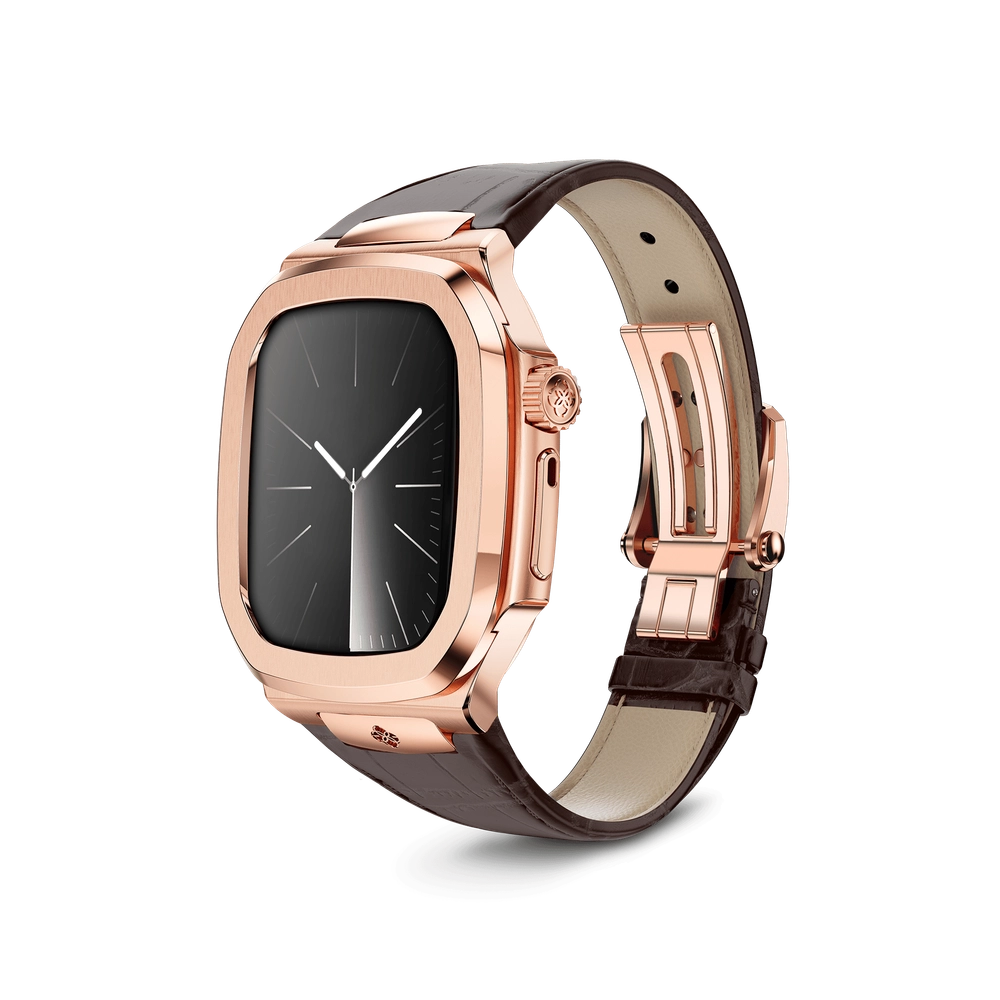 Корпус Apple Watch 45mm - ROYAL45 - Rose Gold Brown Leather