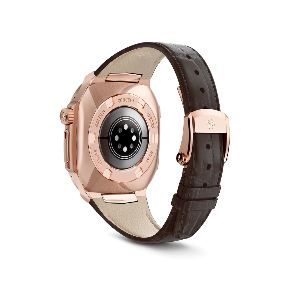 Корпус Apple Watch 45mm - ROYAL45 - Rose Gold Brown Leather